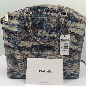 NWT-Large Brahmin Duxbury in Stratus Melbourne with gold-tone hardware